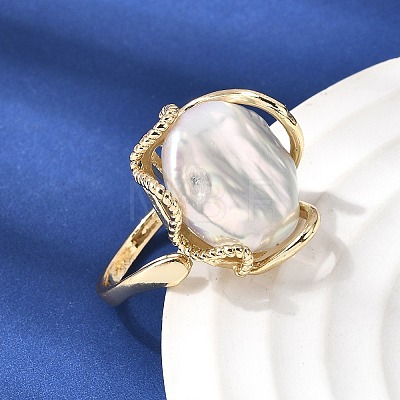 Brass Cuff Open Rings for Women RJEW-D344-02G-1