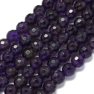 Natural Amethyst Beads Strands G-B165-A10-6mm-1
