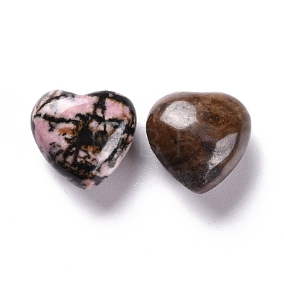 Natural Rhodonite Heart Love Stone G-M379-18-1