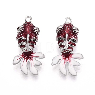 Brass Enamel Pendants KK-T071-27P-02-1