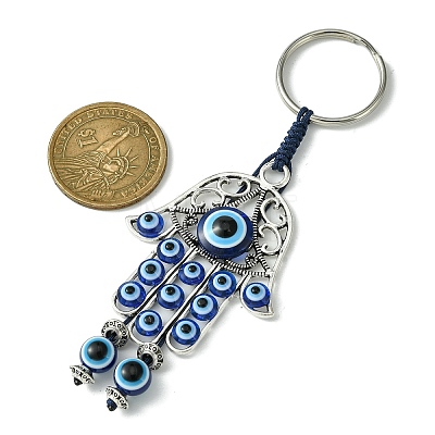 Alloy with Resin Evil Eye Charms Keychains KEYC-JKC00619-02-1