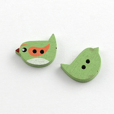 2-Hole Printed Wooden Buttons BUTT-R032-042-1