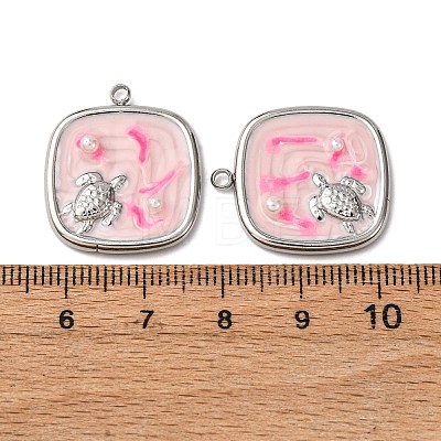 304 Stainless Steel Enamel Pendants STAS-P406-25C-P-1