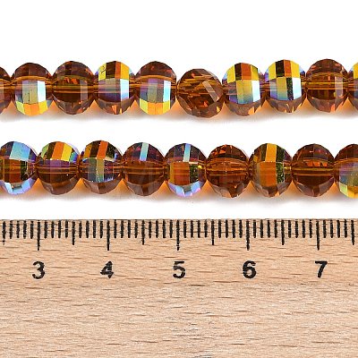 Electroplate Transparent Glass Beads Strands EGLA-B011-08A-AB09-1