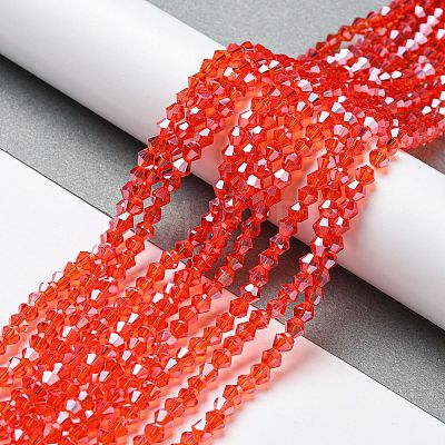 Transparent Electroplate Glass Beads Strands GLAA-F029-2mm-C14-1