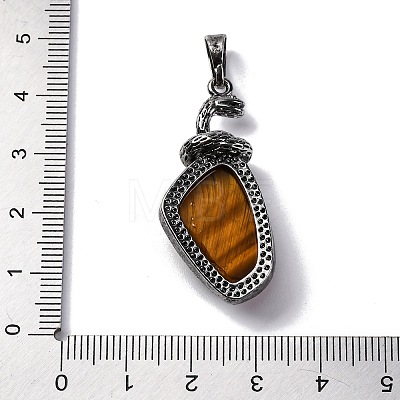 Natural Tiger Eye Pendants G-K338-42AS-05-1