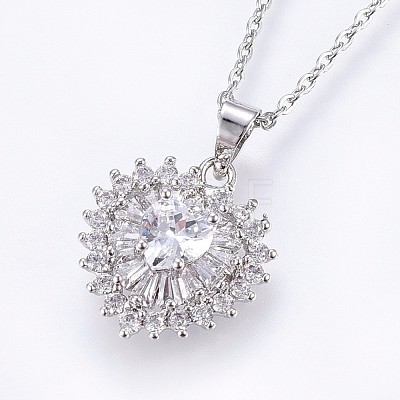 304 Stainless Steel Pendant Necklaces NJEW-H486-03-1