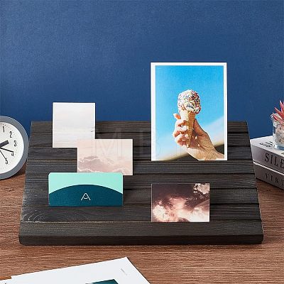 7-Slot Wooden Place Card Display Stands ODIS-WH0029-52B-1