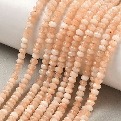 Dyed Natural Malaysia Jade Rondelle Beads Strands G-E316-2x4mm-01-1