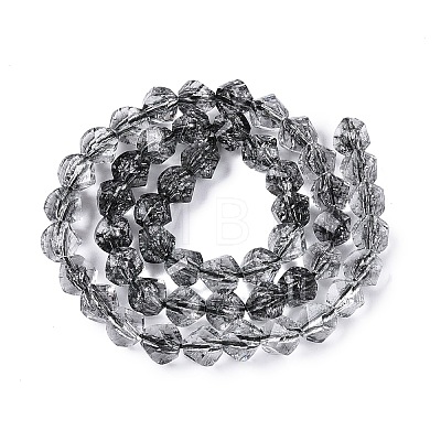 Crackle Transparent Glass Beads Strands GLAA-N068-02A-01-1
