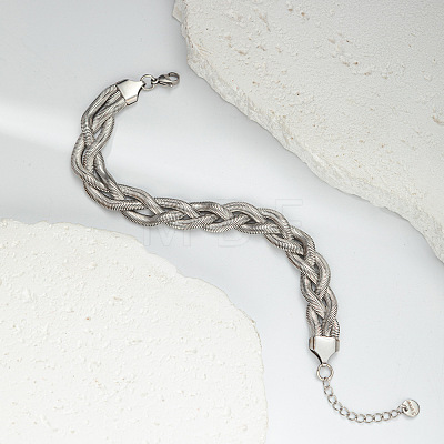 304 Stainless Steel Bracelets for Women BJEW-U012-01P-1