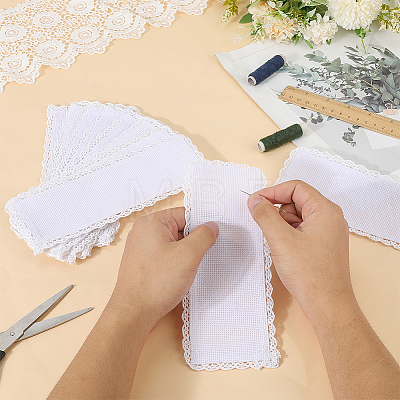 10Pcs Linen Aida Cloth Bookmarks for Cross Stitch Making DIY-CY0001-77-1