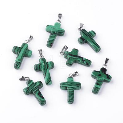 Synthetic Malachite Pendants G-J354-01-1