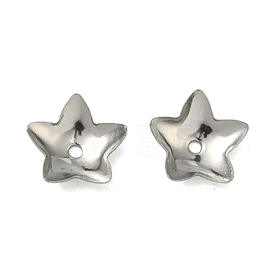 Non-Tarnish 5-Petal Flower Smooth Surface 304 Stainless Steel Bead Caps X-STAS-R065-56-1