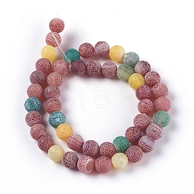 Natural Weathered Agate Beads Strands G-P414-A02-1