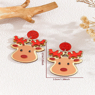 Christmas Acrylic Dangle Stud Earrings FS-WGDC115-01-1