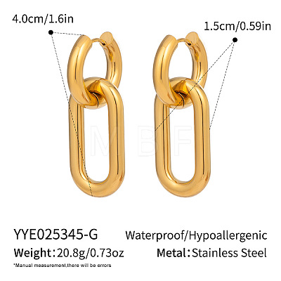 304 Stainless Steel Oval Hoop Earrings AW2454-1-1