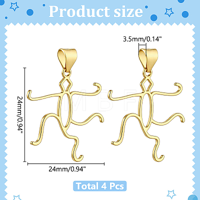 4Pcs Brass Pendant Cabochon Settings KK-WR0001-96A-G-1
