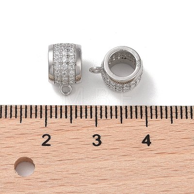 Rhodium Plated 925 Sterling Silver Tube Bails STER-K176-07P-1