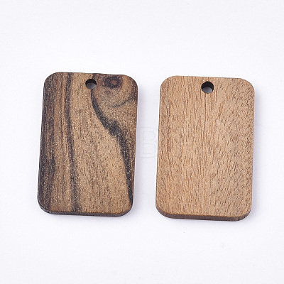 Undyed Walnut Wood Pendants WOOD-T023-05-1