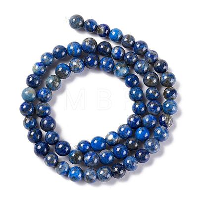 Natural Lapis Lazuli Round Bead Strands G-E262-01-6mm-1