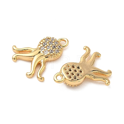 Ocean Brass Micro Pave Clear Cubic Zirconia Charms KK-B160-42G-02-1
