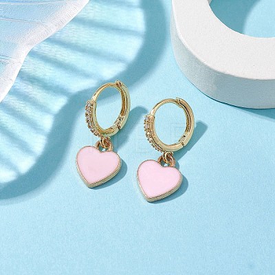 Heart Alloy Enamel Dangle Earrings EJEW-JE05819-1