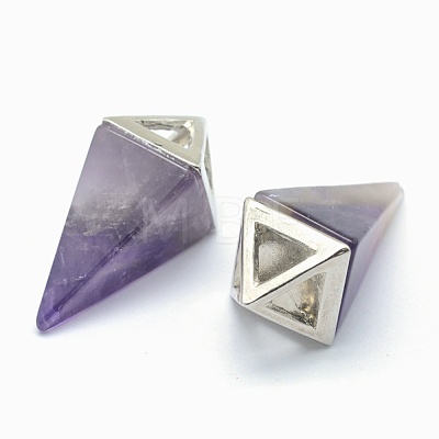 Natural Amethyst Pendants KK-E757-D-05P-1