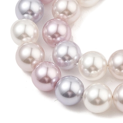 Baking Painted Pearlized Glass Pearl Round Bead Strands PEAR-H019-02C-11-1