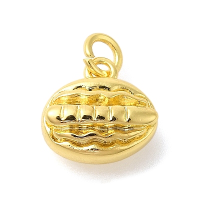 Oval Rack Plating Brass Pendants Charms KK-S396-72G-1