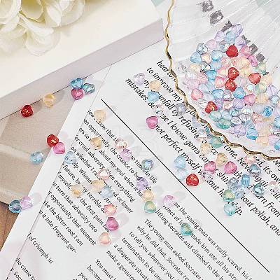 Transparent Spray Painted Glass Beads GLAA-FH0001-18-1