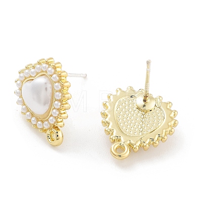 Alloy Plastic Imitation Pearl Stud Earring Finding Accessories FIND-U006-11G-1