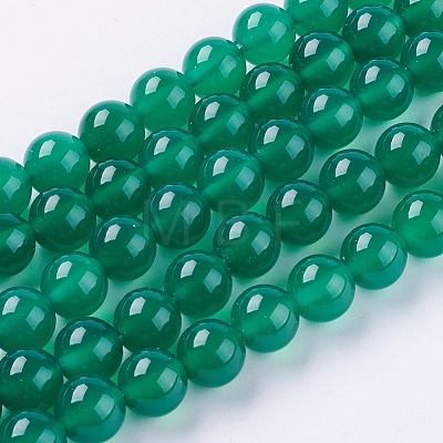 Natural Green Onyx Agate Beads Strands X-G-G583-8mm-11-1