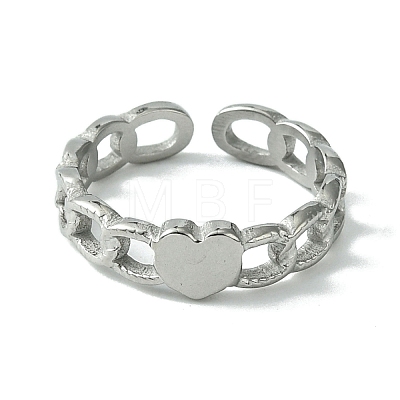 304 Stainless Steel Open Cuff Ring RJEW-L110-026P-1