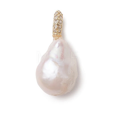 Natural Baroque Keshi Pearl Pendants PALLOY-JF05219-01-1