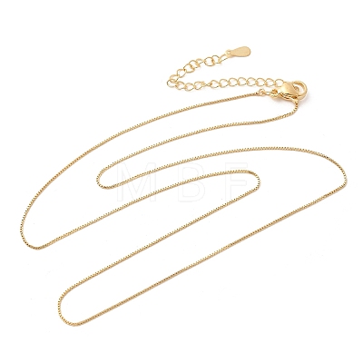 0.6MM Brass Box Chain Necklaces NJEW-G341-01G-1