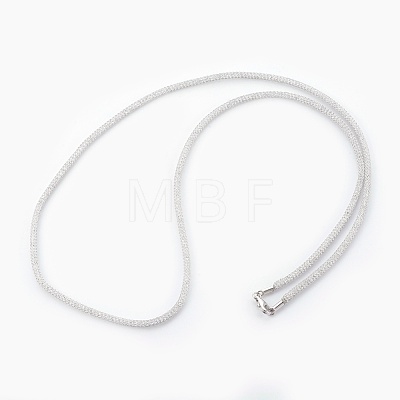 Brass Mesh Chain Necklaces NJEW-F241-01-B-1