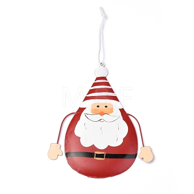 Santa Claus/Father Christmas Iron Ornaments HJEW-G013-03-1