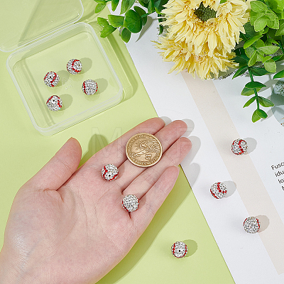 10Pcs Handmade Polymer Clay Rhinestone Beads CLAY-OC0001-13-1