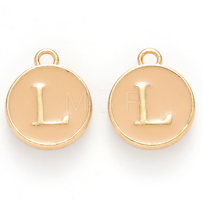 Golden Plated Alloy Enamel Charms ENAM-S118-06L-1