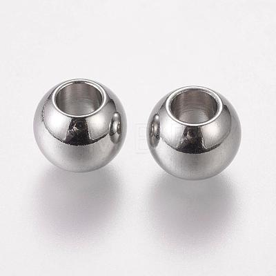 304 Stainless Steel European Beads STAS-E034-1-1