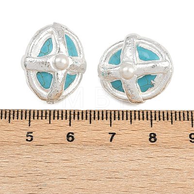 Electroplated Synthetic Turquoise Beads KK-K362-15S-1