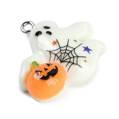 Halloween Theme Resin Pendants RESI-M046-01K-02-1