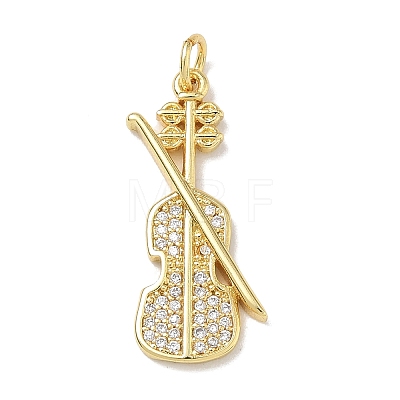 Brass Micro Pave Clear Cubic Zirconia Pendants KK-D289-01G-09-1