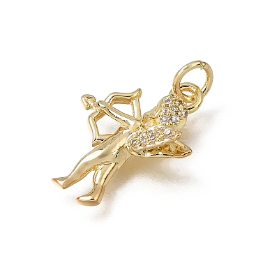 Brass Micro Pave Clear Cubic Zirconia Pendants CU-L001-14G-04-1