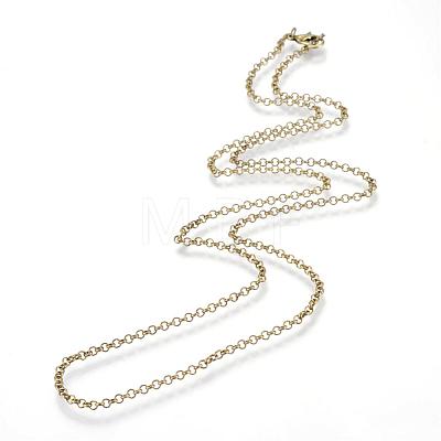 Iron Rolo Chains Necklace Making MAK-R017-75cm-AB-1