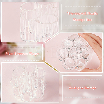 Transparent Plastic Makeup Cosmetic Storage Box MRMJ-WH0001-09-1