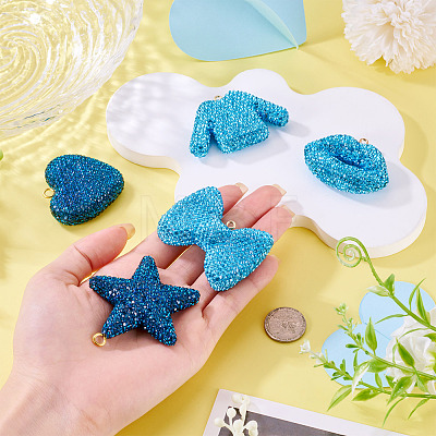 5Pcs 5 Styles Handmade Polymer Clay Pendants RB-BT0001-05B-1