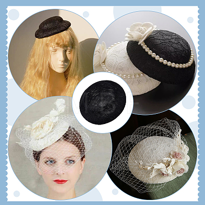 Imitation Hemp Round Fascinator Hat Base for Millinery AJEW-WH0472-45B-02-1