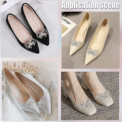 2Pcs Bowknot Alloy Rhinestone Shoe Decorations FIND-CP0002-24A-1
